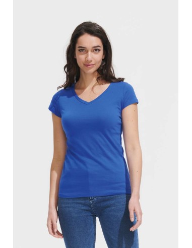 SOL-11388-Womens V-Neck-T-Shirt Moon